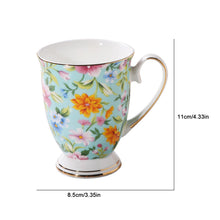 Load image into Gallery viewer, Turquoise mug with flowers
