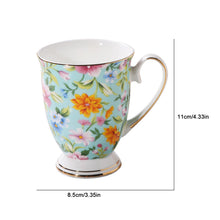 Load image into Gallery viewer, Turquoise mug with flowers