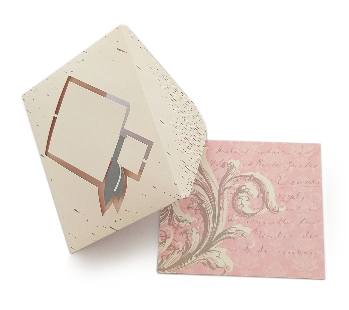 Homemade envelope design, perfumed,  made of recycled paper. Retro delicate style, for weddings ,birthdays or as a lovely card for every occasion